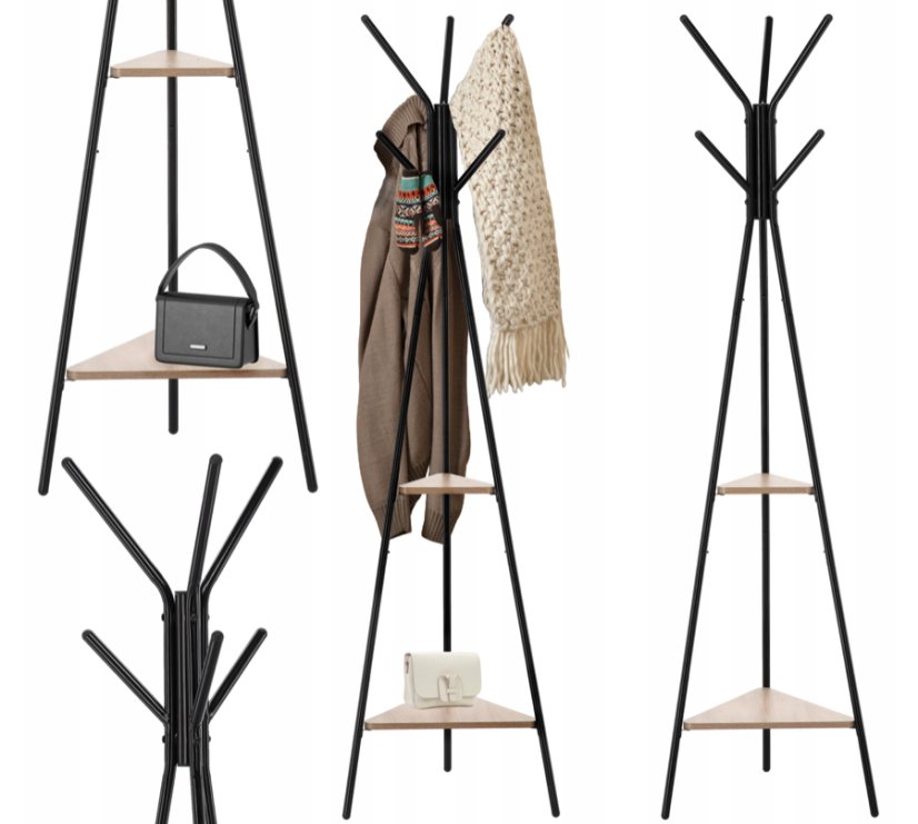 Samostatne stojaci vešiak TARES s policami