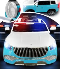 Mașină de poliție cu acumulator pentru copii, cu girofaruri