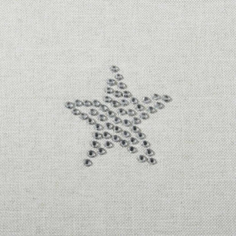 Elegantní béžový vánoční běhoun na stůl s lesklými hvězdami - Rozměr: 35x140