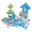 Magnetischer Baukasten, Würfel für Kinder - 124-teiliges Set, Winterlandschaft