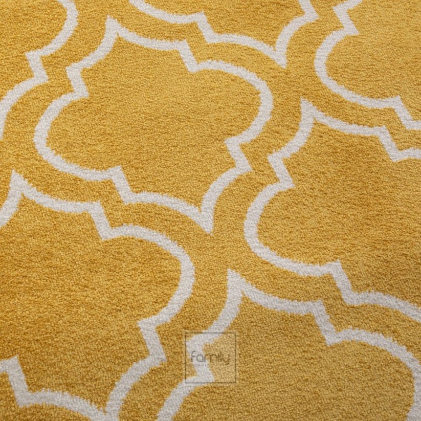 Einzigartiger, gelber Teppich in skandinavischem Stil