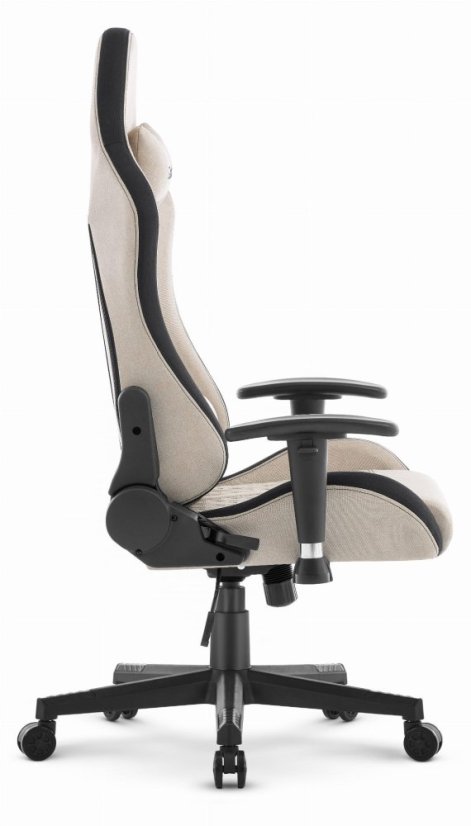 Gamerska stolica CABRO C508 s naslonom podesivim do 180° i 2D naslonima za ruke, nosivosti do 150 kg, bež