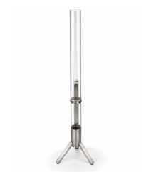 Terasový ohřívač na pelety s efektem plamene 4 kW, 132 cm, stříbrný