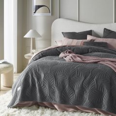 Krevet od sivog velura Feel  200 x 220 cm