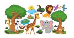 Adesivo da parete colorato per bambini con animali Madagascar