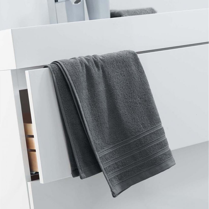 Asciugamano in cotone grigio monocromatico 50 x 90 cm