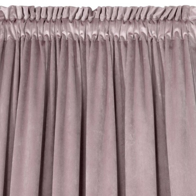 Púdrovo ružový zamatový záves na riasiacu pásku 140 x 270 cm 