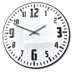 Čiernobiele nástenné hodiny z akrylového skla