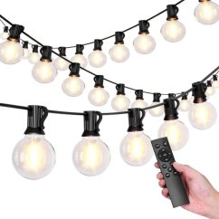 Záhradná LED girlanda – svetelná reťaz so žiarovkami E12 s diaľkovým ovládaním, IP44