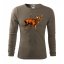 Originelles Baumwoll-T-Shirt mit langen Ärmeln für den leidenschaftlichen Jäger - Farbe: Heer, Größe: S
