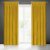 Zářivé žluté sametové závěsy s řasící páskou
