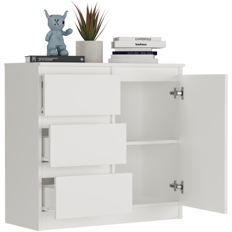Komoda R-80-S3 se zásuvkami 80 cm - různé barevné varianty - Barva produktu: antracit mix bílá