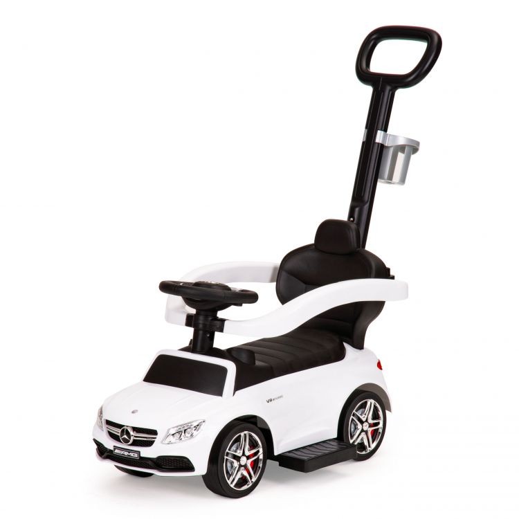 Odrážedlo Mercedes v bílé barvě s rukojetí