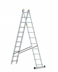 Dvojdielny multifunkčný hliníkový rebrík s nosnosťou 150 kg, 2 x 11 schodov