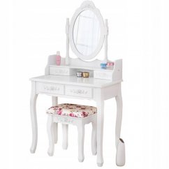 Kakovostna toaletna miza z vrtljivim ogledalom in stolom