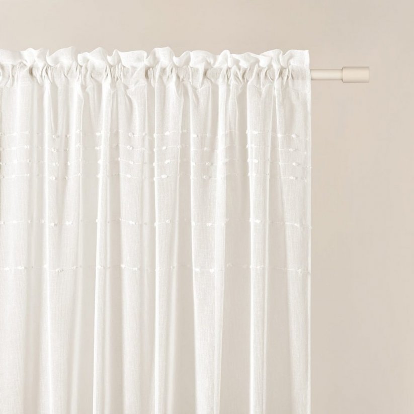 Tenda moderna color crema  Marisa  con nastro per appendere 140 x 260 cm