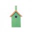 Casetta per uccelli in legno verde per nidificare