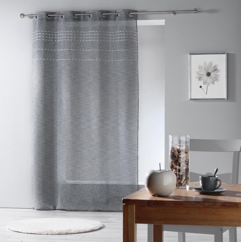 Kakovostne sive zavese s finimi šivi ANDALIA 140x280 cm