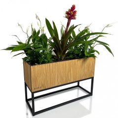 Dekoračný vysoký kvetináč z hladkého prírodného dubu LOFT FIORINO 62X22X40 cm