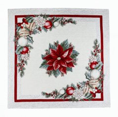 Față de masă tapițerie cu motive de Crăciun și clopoței 90x90 cm