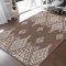 Luxusní hnědý koberec s bílým vzorováním