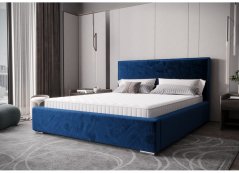Időtlen, kárpitozott ágy minimalista dizájnban, kék színben 180 x 200 cm