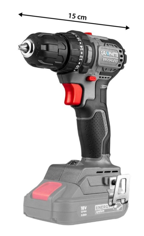 Akumulátorová vŕtačka a skrutkovač GRAPHITE 18 V - bez batérie