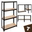 Raft negru cu 4 rafturi 150 x 75 x 30 cm