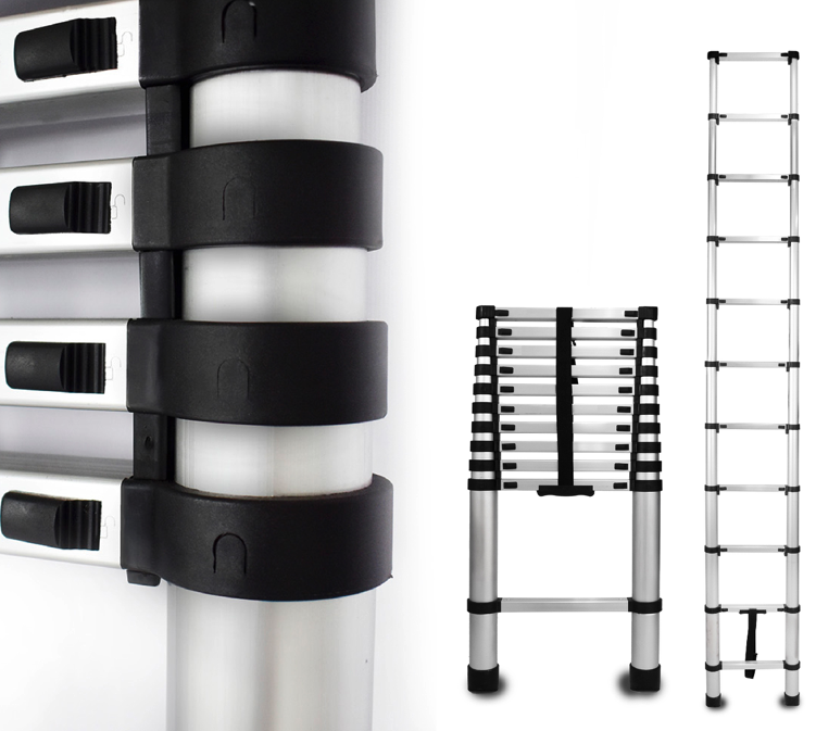 Hliníkový teleskopický rebrík 11-stupňový 125 kg