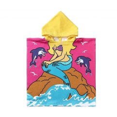 Detské plážové pončo s morskou pannou 