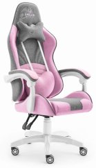 Herní židle Rainbow Pink Gray Mesh