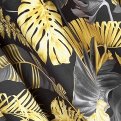 Frumos negru și galben blackout perdea blackout pe o bandă de legare 140 x 270 cm