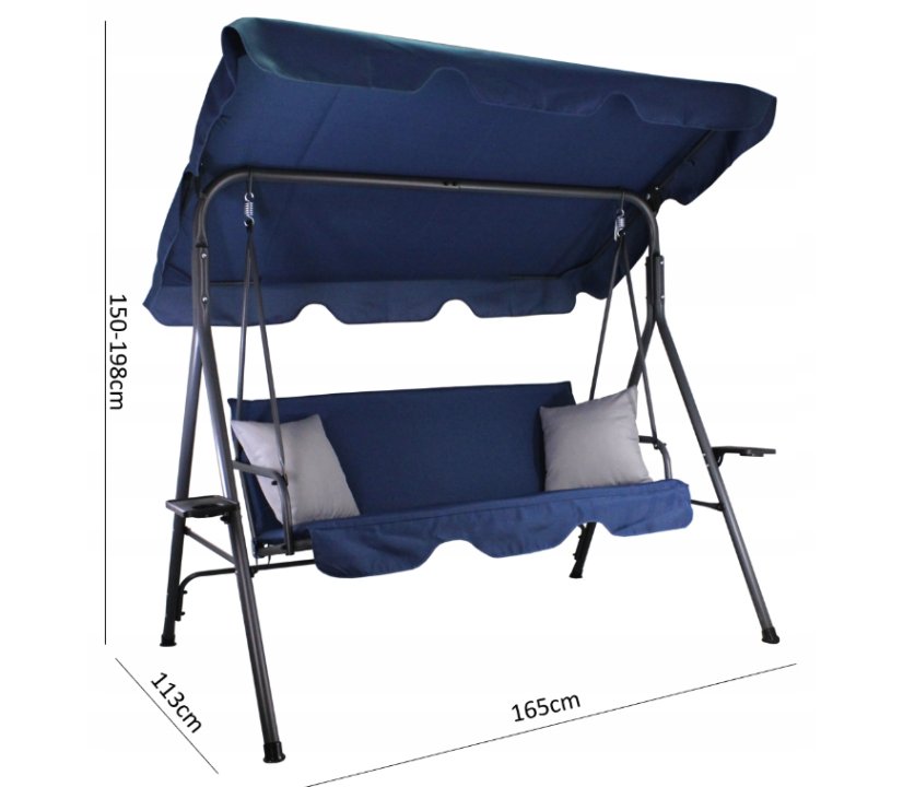 Kényelmes kerti hinta kék színben
