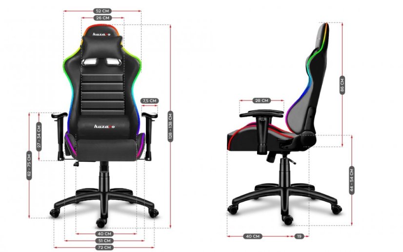 Profesionální herní křeslo FORCE 6.0 s LED osvětlením