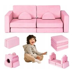 Großes modulares Kindersofa - rosa