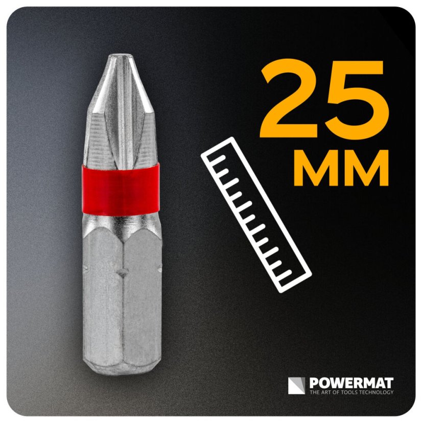 Sada bitov Powermat 21 ks – oceľ S2, magnetické predĺženie 60 mm