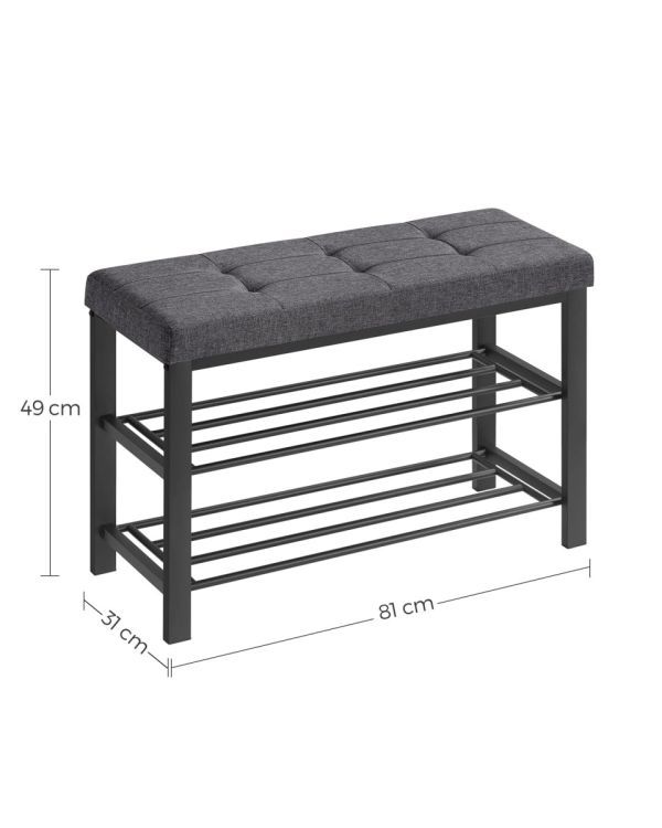 Schuhschrank mit Sitz - 2 Fachböden, Tragfähigkeit 200 kg
