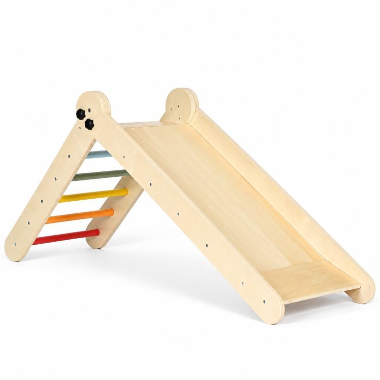 Leseni otroški igralni komplet HENRY » MONTESSORI « z drsalko in lestvijo