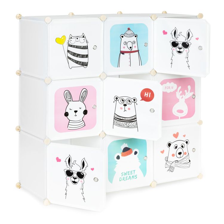 Modularer Kinderschrank mit Tiermotiv