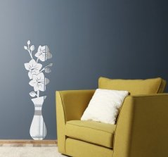 Dekoratív tükör nappaliba Váza virágokkal