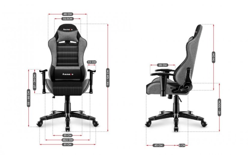 Praktikus fekete-szürke gamer szék tinédzsereknek