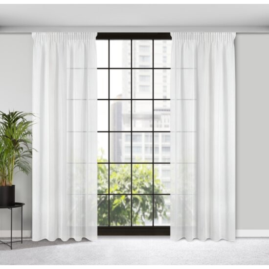 Elegantná biela záclona so zavesením na riasiacu pásku 140x 270 cm
