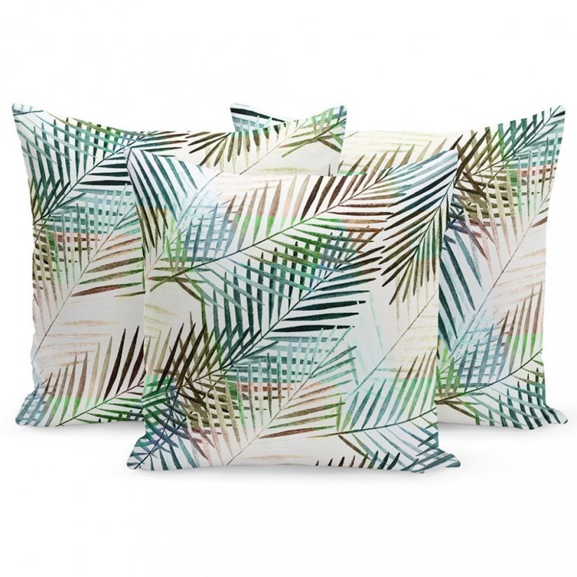Față de pernă cu frunze de palmier colorate