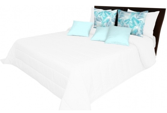 Biely prehoz na posteľ s prešívaním