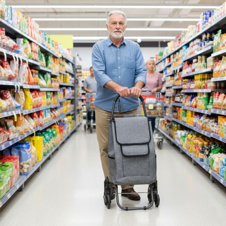 Összecsukható bevásárlókocsi hármas kerekekkel 33 l