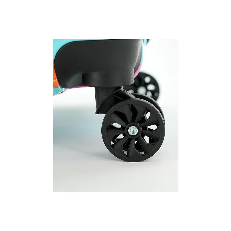 Gyermek utazótáska kerekeken, teleszkópos fogantyúval - BLUE PANDA