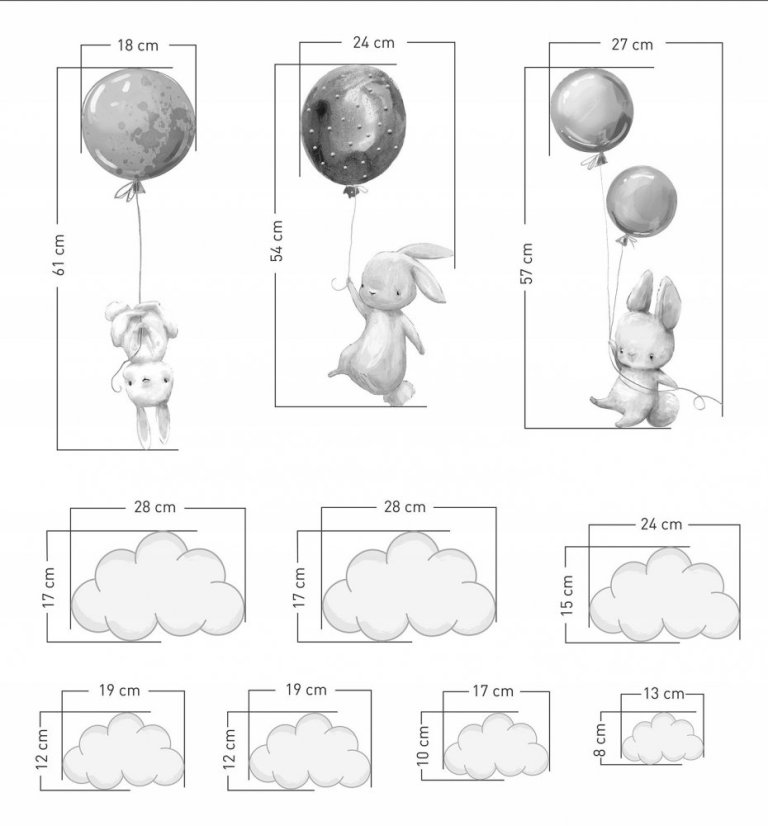 Veselá nálepka na zeď králíky XXXXL