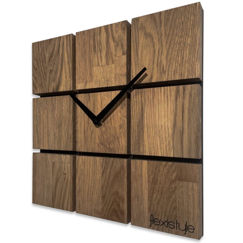 Drevené hodiny HARMONY 30 cm - hnedé