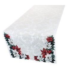 Luxusní vánoční gobelínový ubrus s lurexem - vánoční girlanda