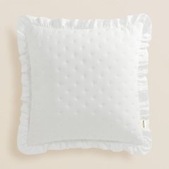 Romantična prevleka za vzglavnik MOLLY v svetlo beli barvi 45 x 45 cm
